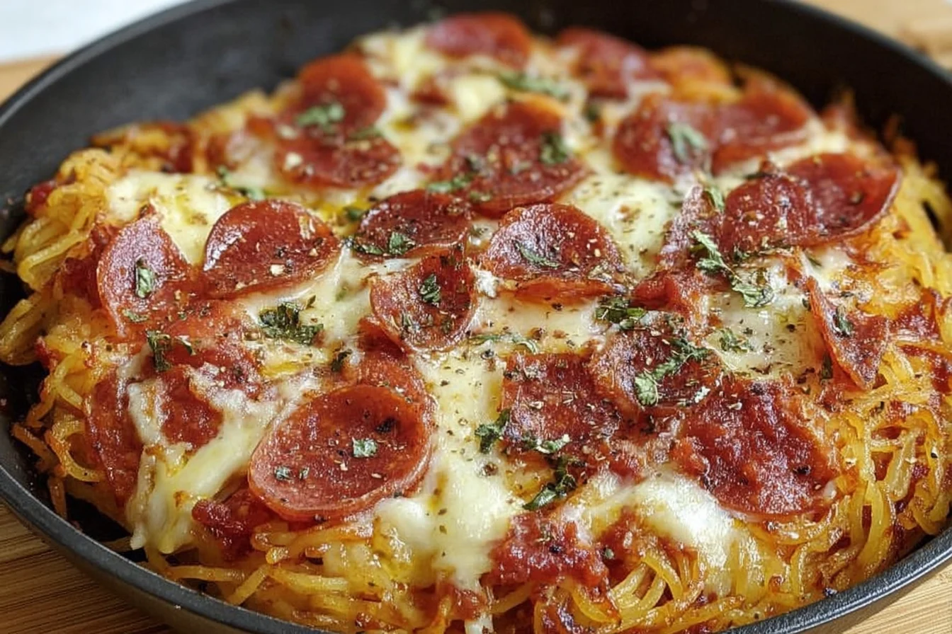Spaghetti Pizza Salami Kase Olivenol