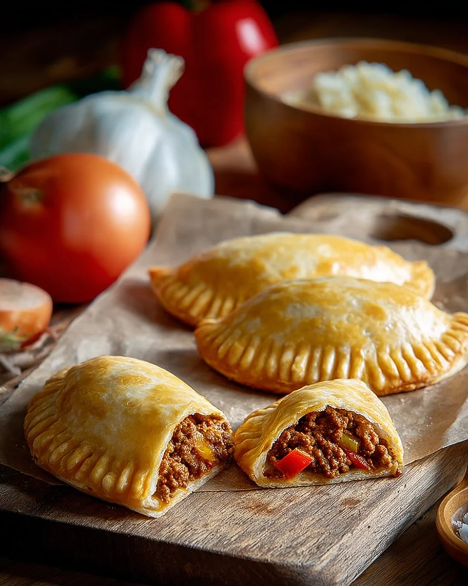 Empanadas mit würziger Hackfleischfüllung und Paprika