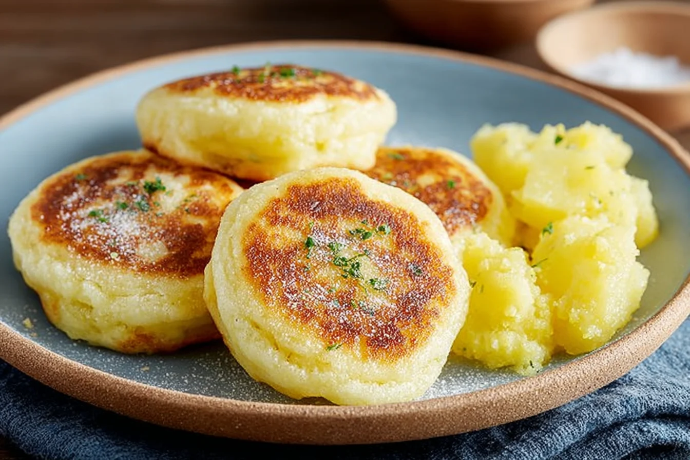 Quarkkeulchen mit Kartoffeln und Zitrone