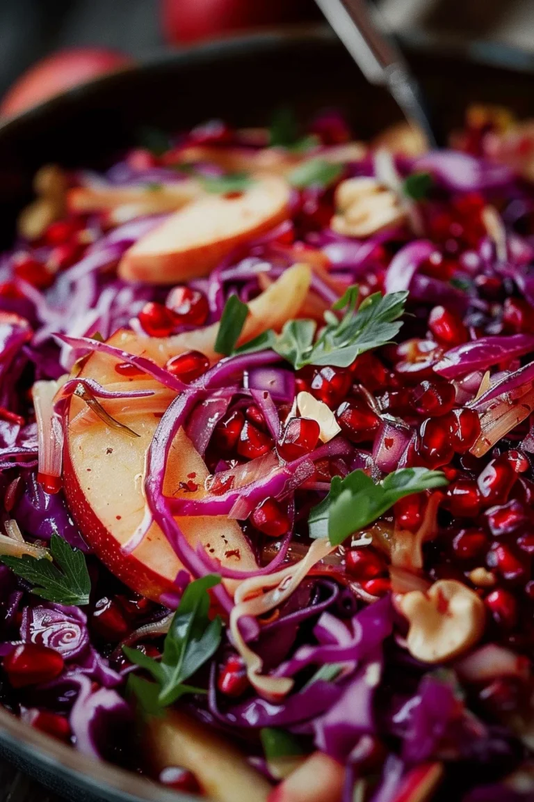 Rotkraut Granatapfel Apfel Salat