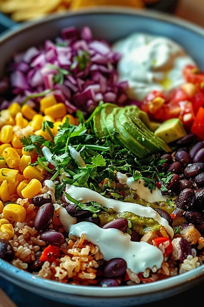 Die Bunte Burrito Bowl Farbenfroher Genuss In Einer Schussel