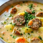 Omas Kartoffelsuppe Mit Veggie Wurstchen