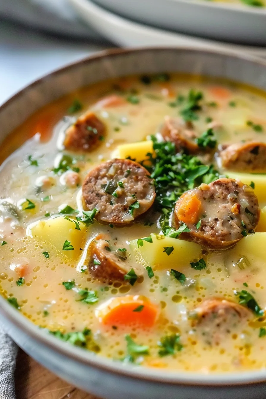 Omas Kartoffelsuppe Mit Veggie Wurstchen