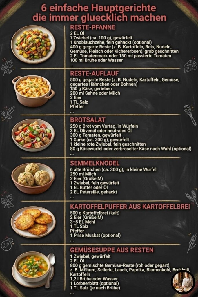 6 einfache Hauptgerichte die immer gluecklich machen