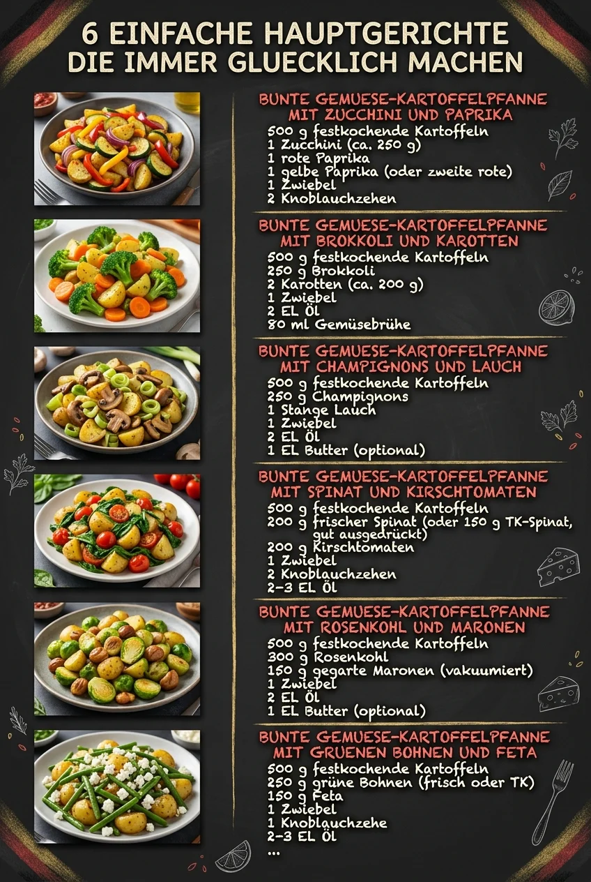 6 einfache Hauptgerichte die immer gluecklich machen