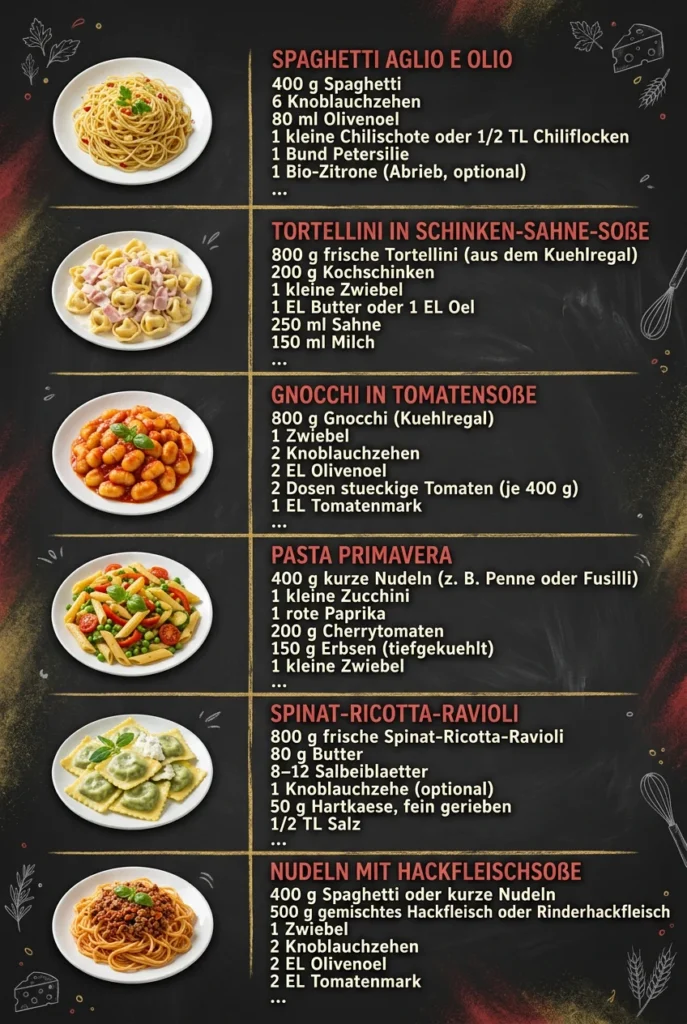 6 einfache Pasta-Rezepte die immer gluecklich machen