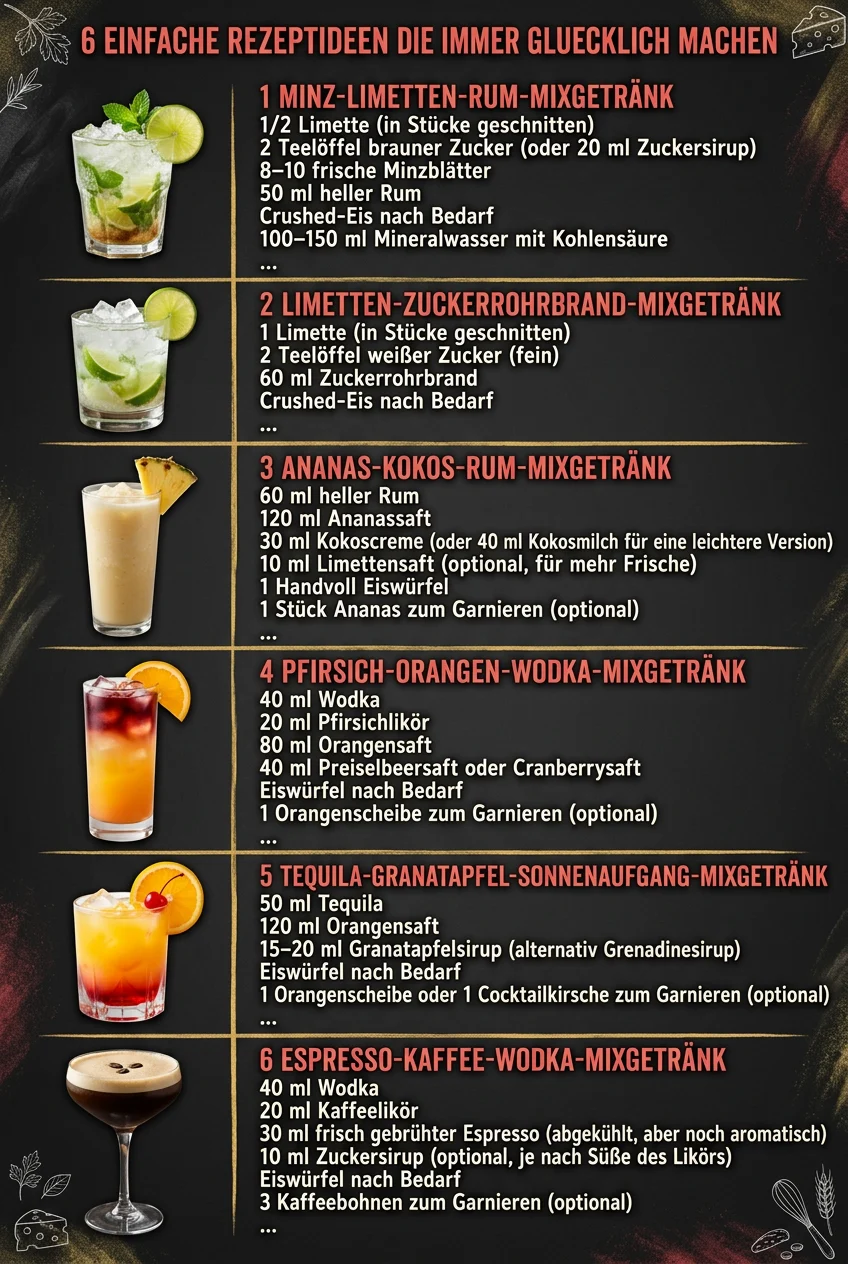 6 einfache Rezeptideen die immer gluecklich machen