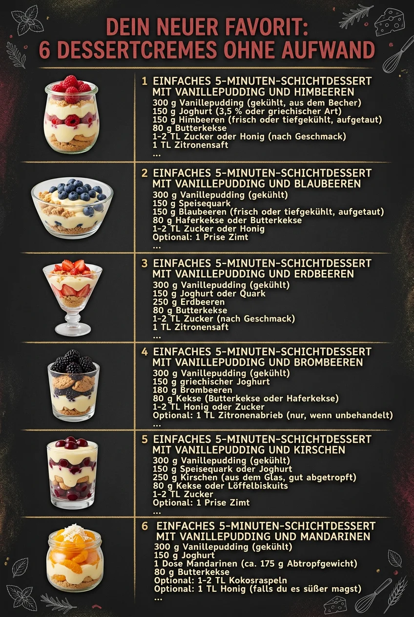 Dein neuer Favorit 6 Dessertcremes ohne Aufwand