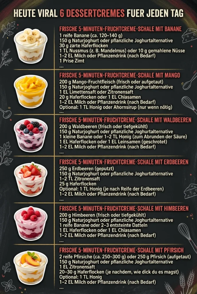 Heute viral 6 Dessertcremes fuer jeden Tag