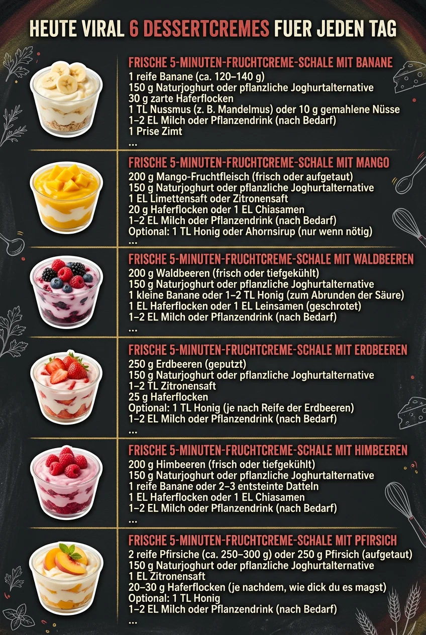 Heute viral 6 Dessertcremes fuer jeden Tag