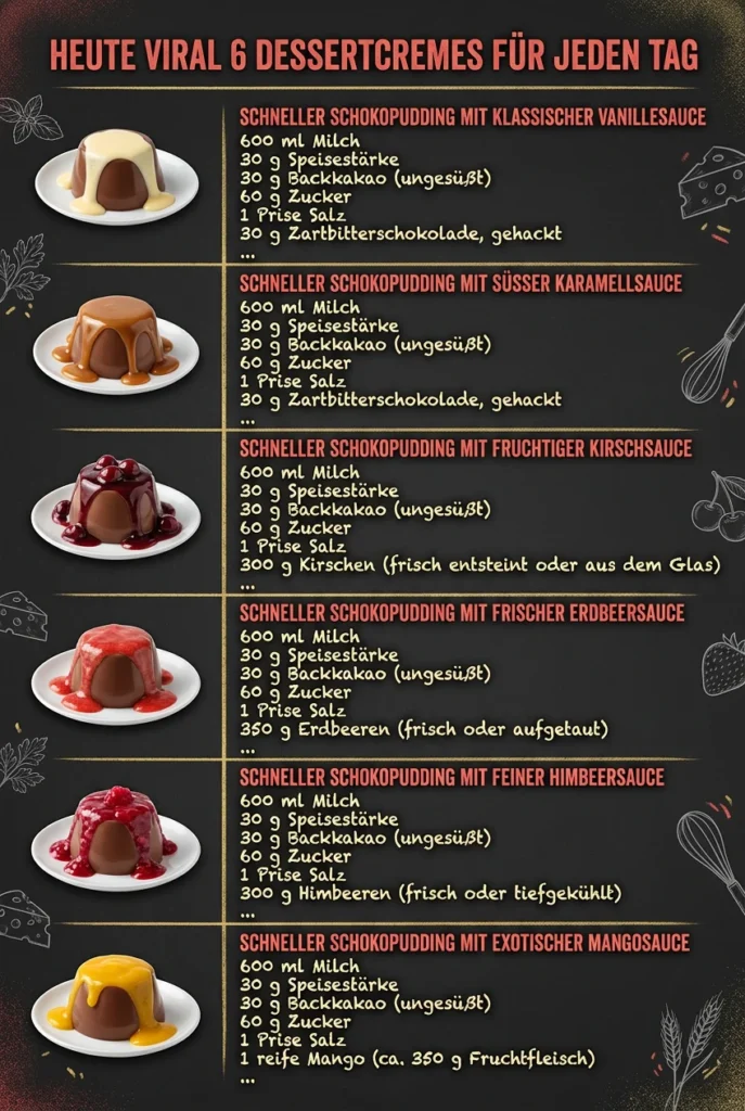 Heute viral 6 Dessertcremes fuer jeden Tag