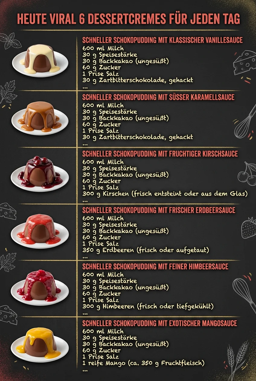Heute viral 6 Dessertcremes fuer jeden Tag