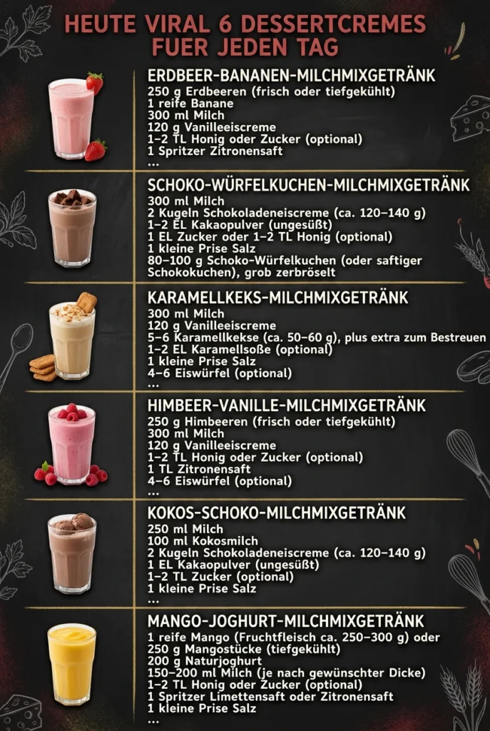 Heute viral 6 Dessertcremes fuer jeden Tag