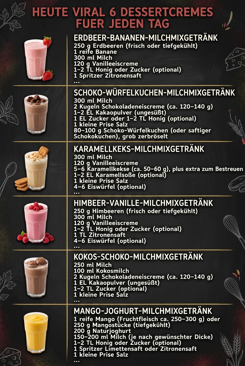 Heute viral 6 Dessertcremes fuer jeden Tag