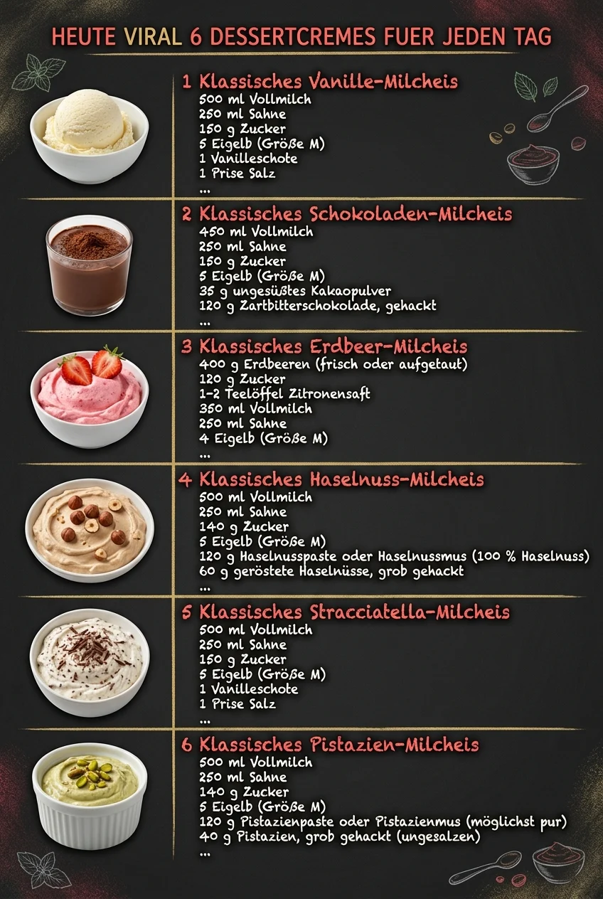 Heute viral 6 Dessertcremes fuer jeden Tag