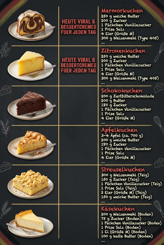 Heute viral 6 Dessertcremes fuer jeden Tag