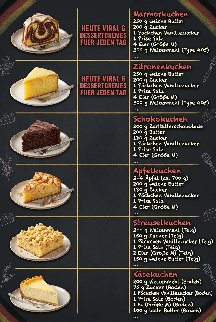 Heute viral 6 Dessertcremes fuer jeden Tag
