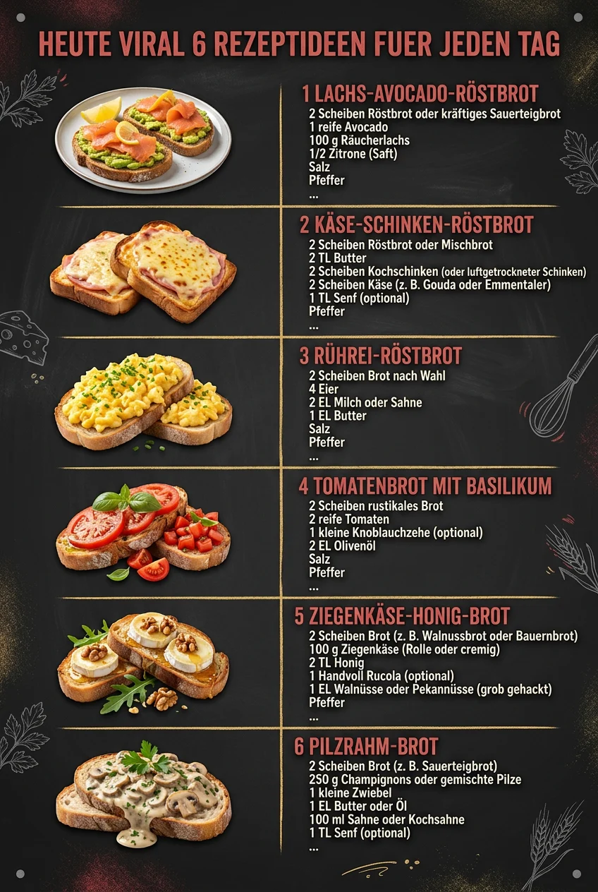 Heute viral 6 Rezeptideen fuer jeden Tag