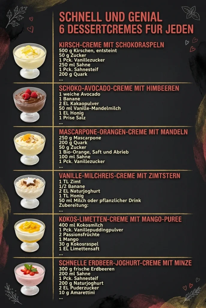 Schnell und genial 6 Dessertcremes fuer jeden