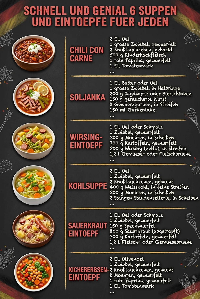 Schnell und genial 6 Suppen und Eintoepfe fuer jeden