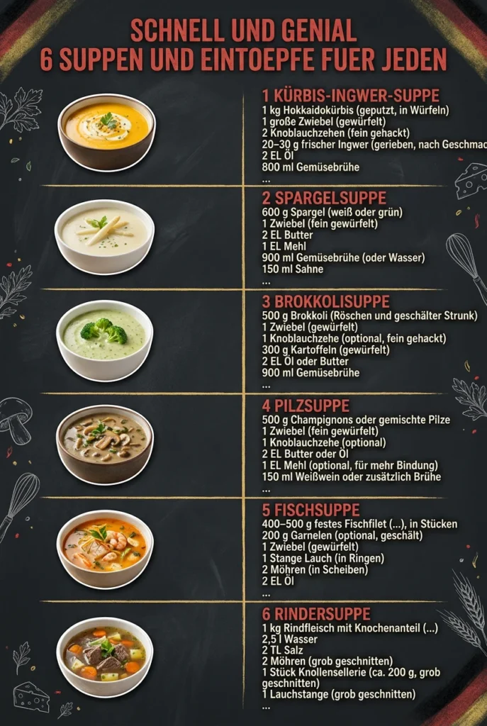 Schnell und genial 6 Suppen und Eintoepfe fuer jeden