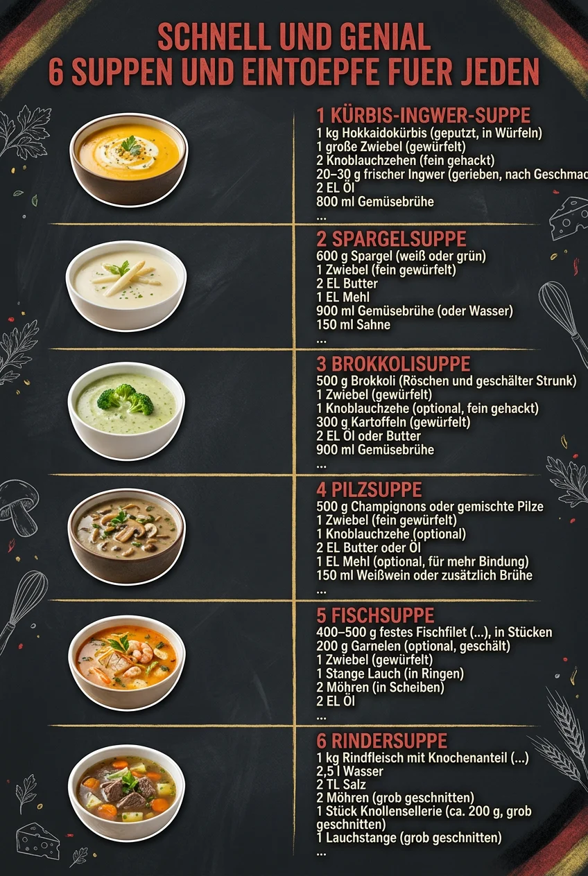 Schnell und genial 6 Suppen und Eintoepfe fuer jeden