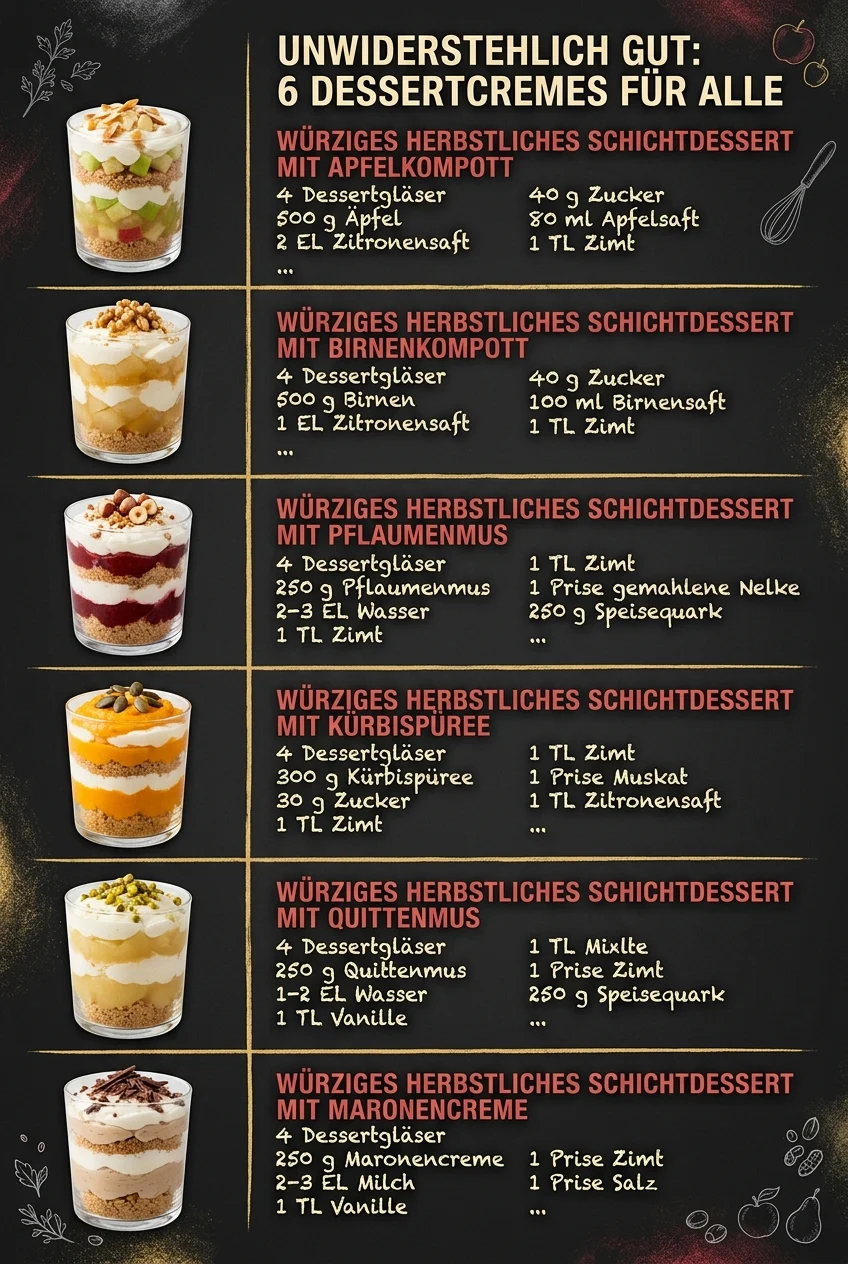 Unwiderstehlich gut 6 Dessertcremes fuer alle