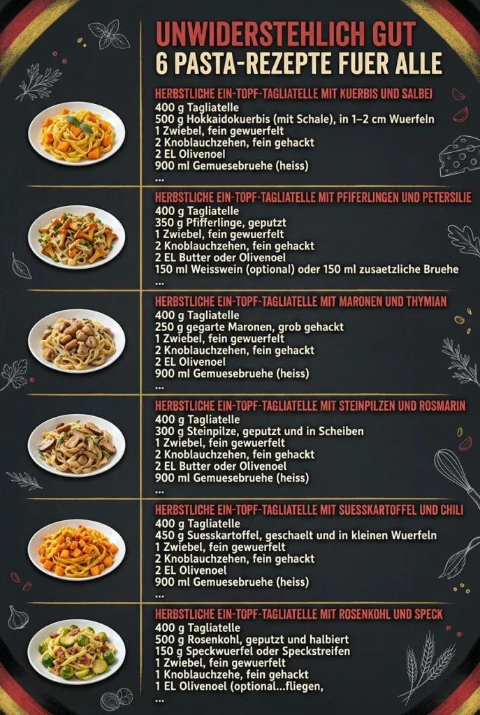 Unwiderstehlich gut 6 Pasta-Rezepte fuer alle