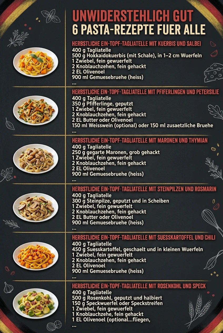 Unwiderstehlich gut 6 Pasta-Rezepte fuer alle