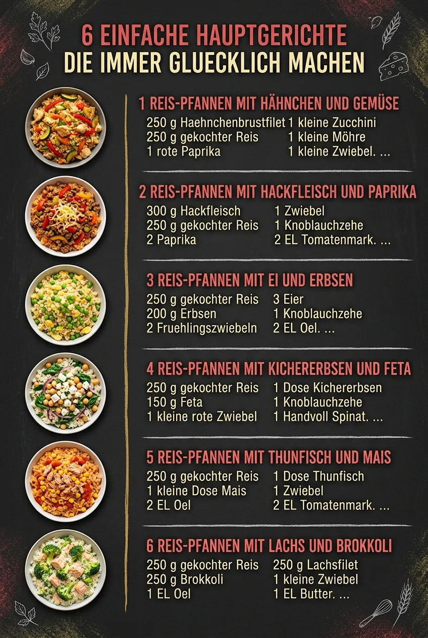6 einfache Hauptgerichte die immer gluecklich machen