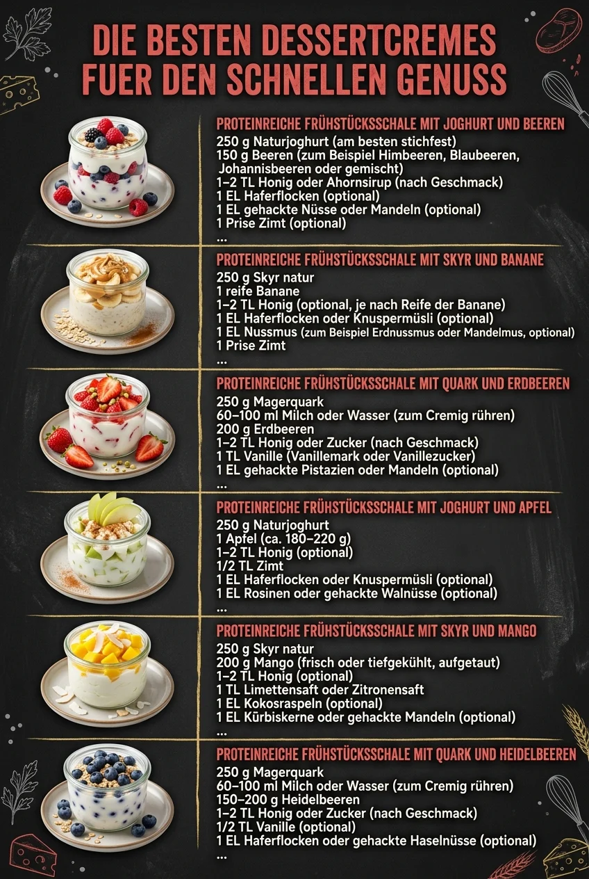 Die besten Dessertcremes fuer den schnellen Genuss