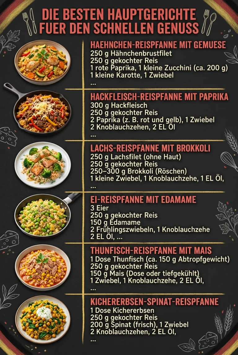 Die besten Hauptgerichte fuer den schnellen Genuss