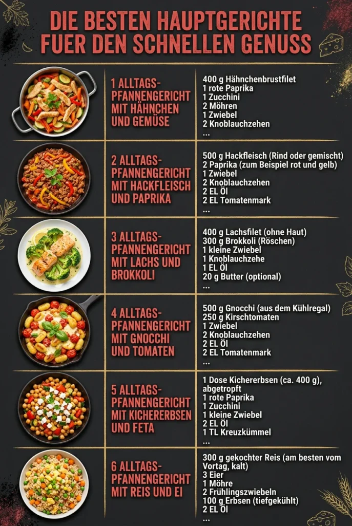 Die besten Hauptgerichte fuer den schnellen Genuss