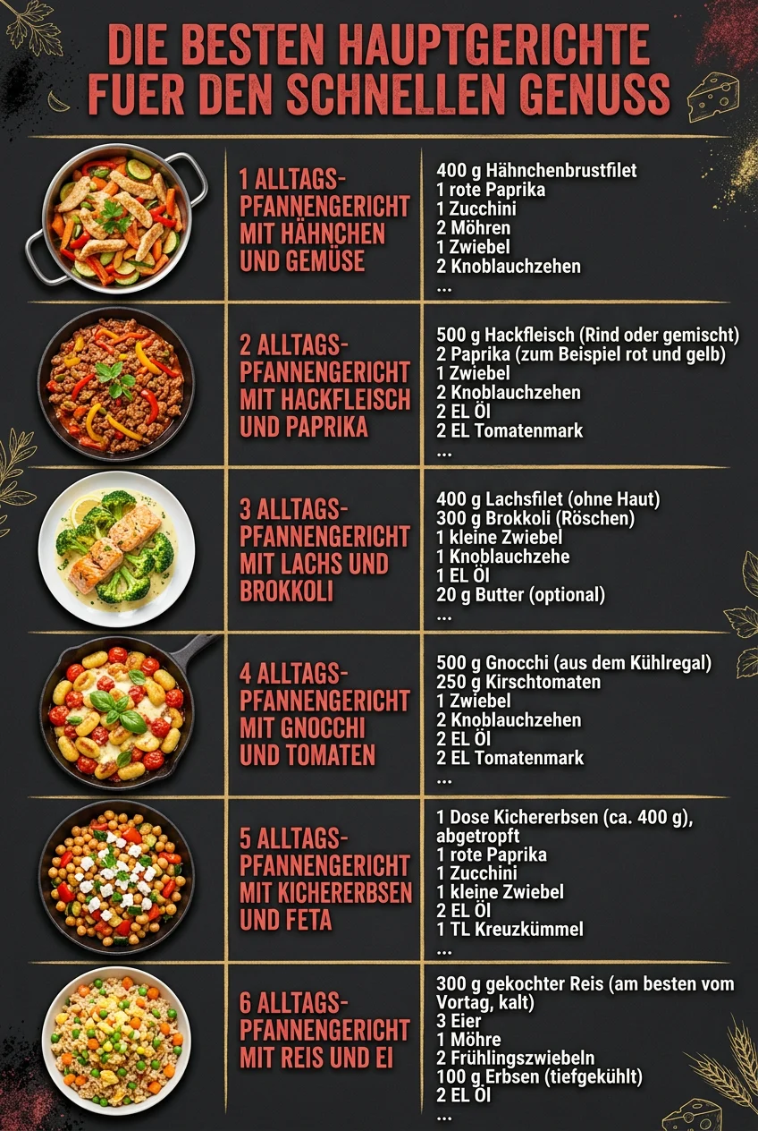 Die besten Hauptgerichte fuer den schnellen Genuss