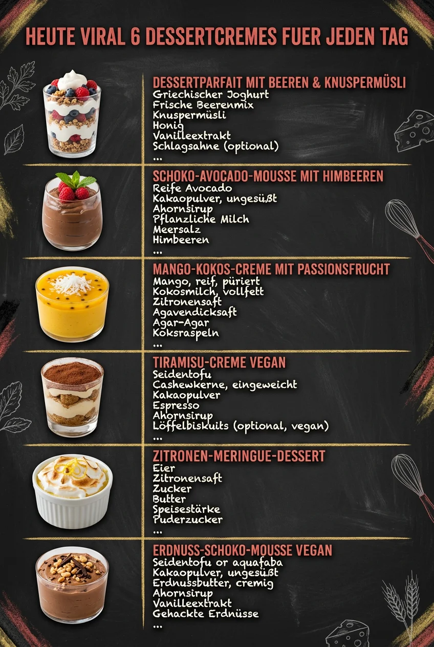Heute viral 6 Dessertcremes fuer jeden Tag