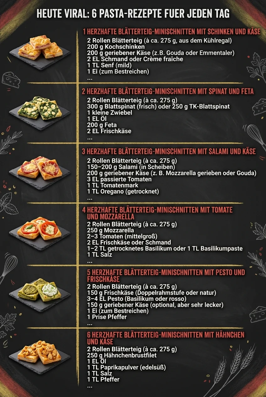 Heute viral 6 Pasta-Rezepte fuer jeden Tag