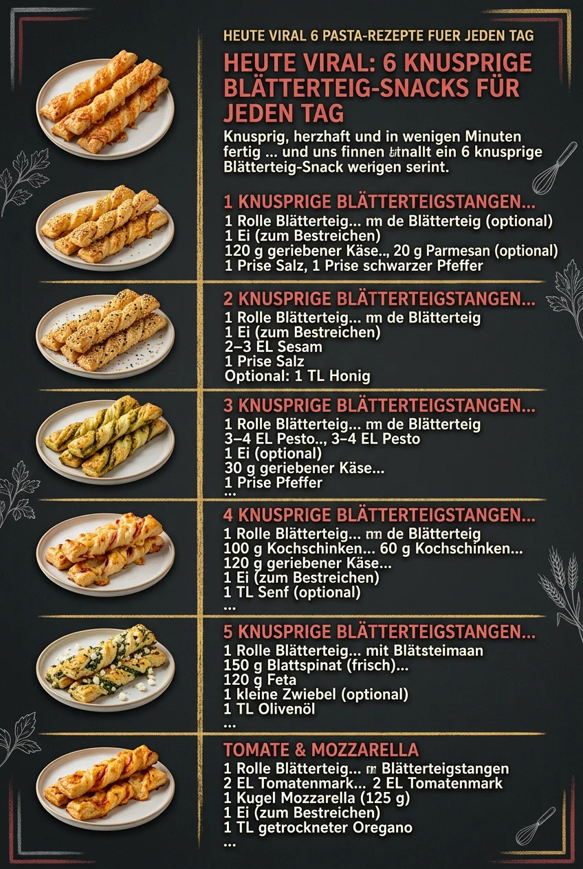 Heute viral 6 Pasta-Rezepte fuer jeden Tag