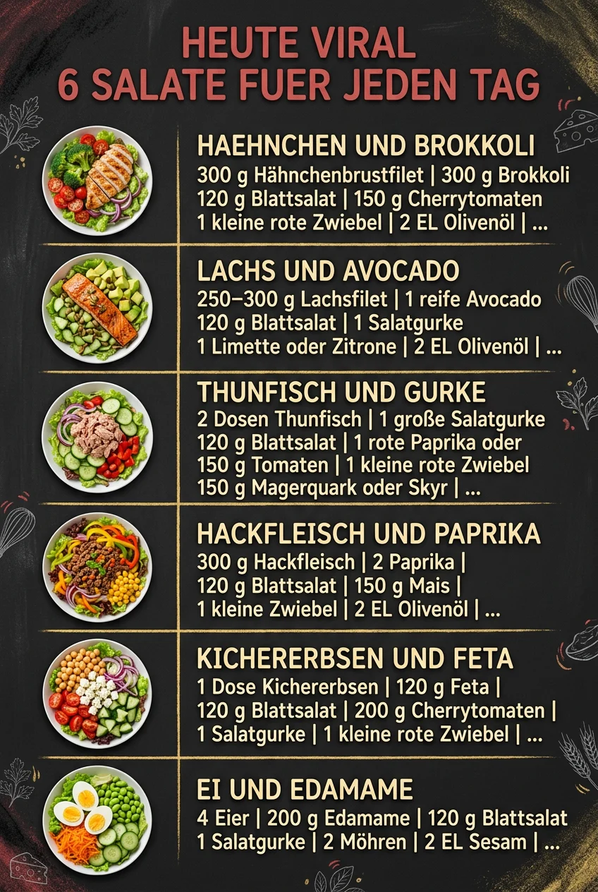 Heute viral 6 Salate fuer jeden Tag