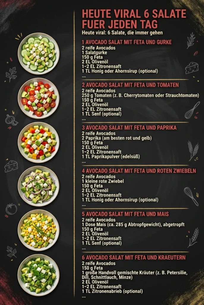 Heute viral 6 Salate fuer jeden Tag