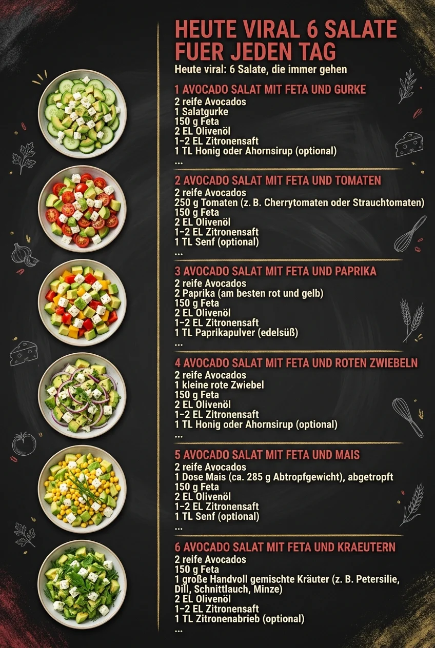 Heute viral 6 Salate fuer jeden Tag