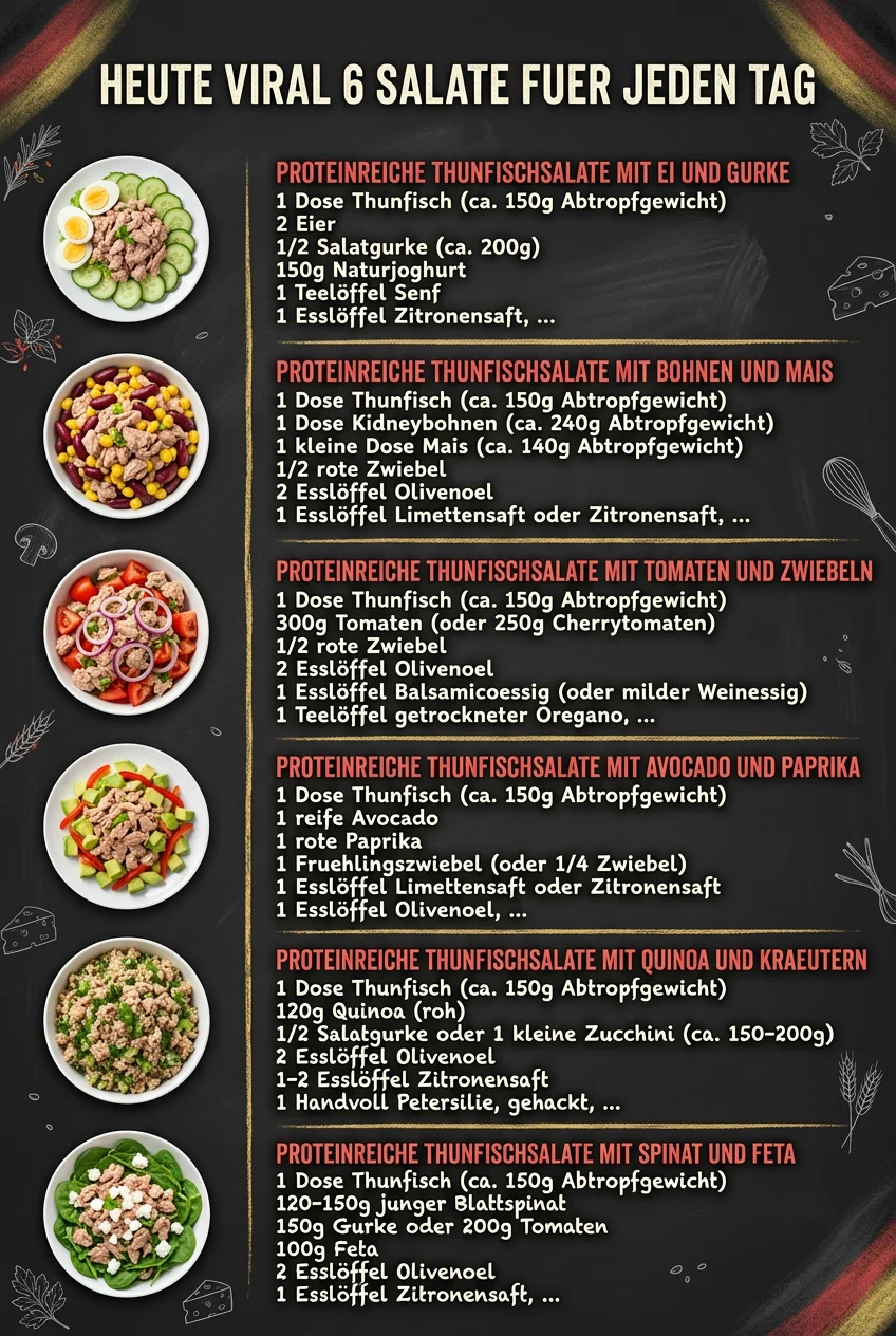 Heute viral 6 Salate fuer jeden Tag