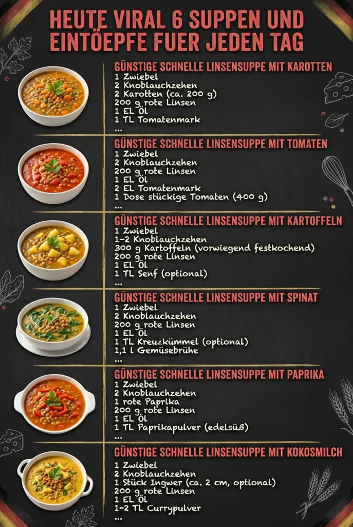 Heute viral 6 Suppen und Eintoepfe fuer jeden Tag