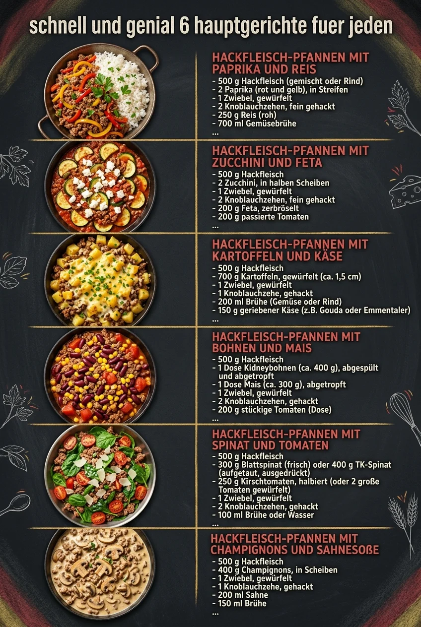 Schnell und genial 6 Hauptgerichte fuer jeden